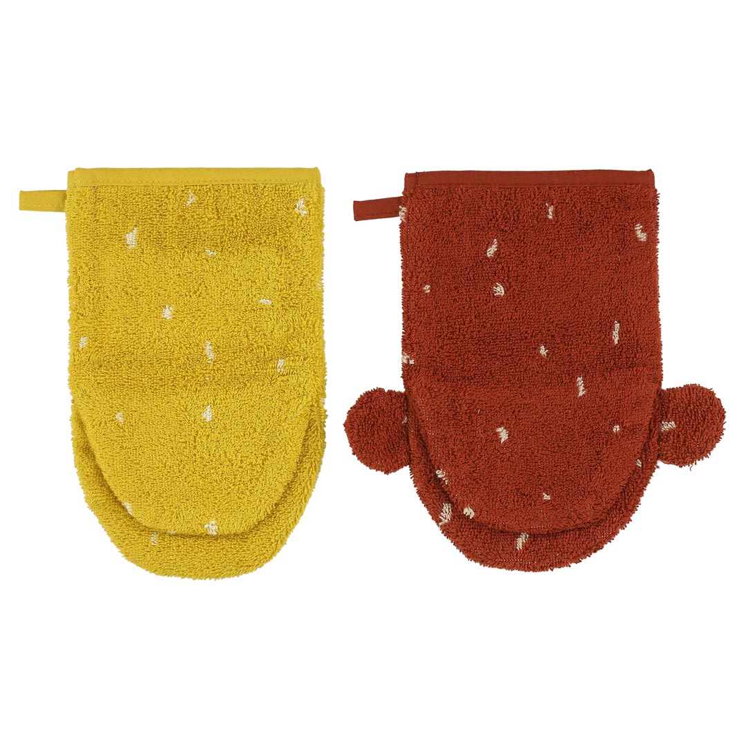Washcloths 2-pack | Mr. Lion - Mr. Monkey